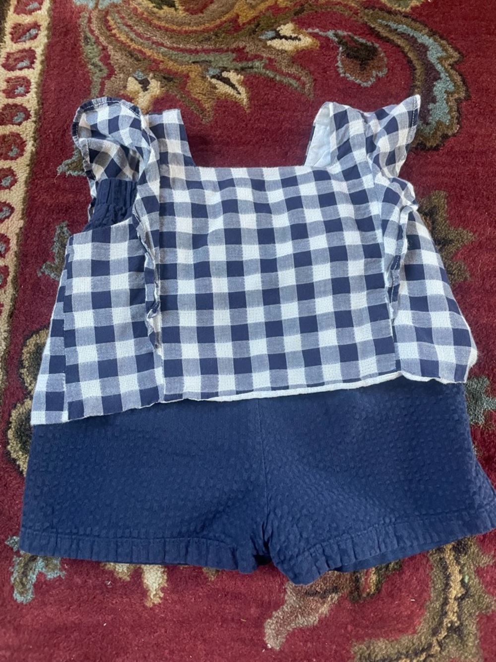 Rare Editions Navy Gingham Two-Piece Toddler Set